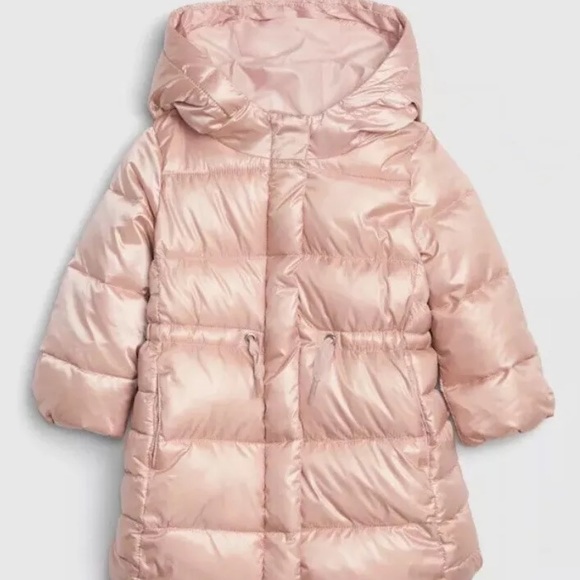 Gap Toddler down filled Long Puffer Pink - Picture 3 of 7
